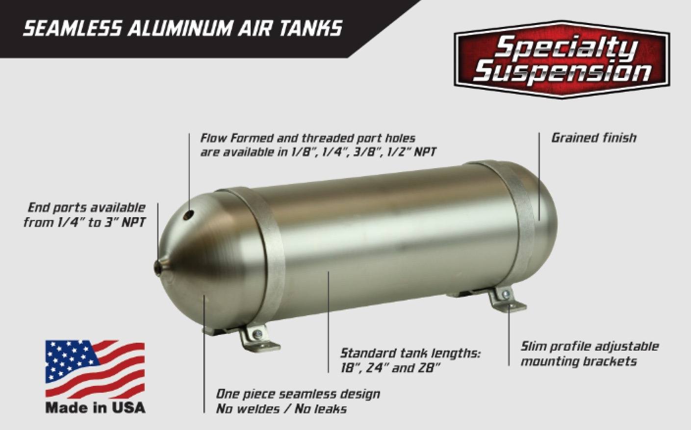 Aluminum Air Tank 9x20 Horizontal 5 Ga