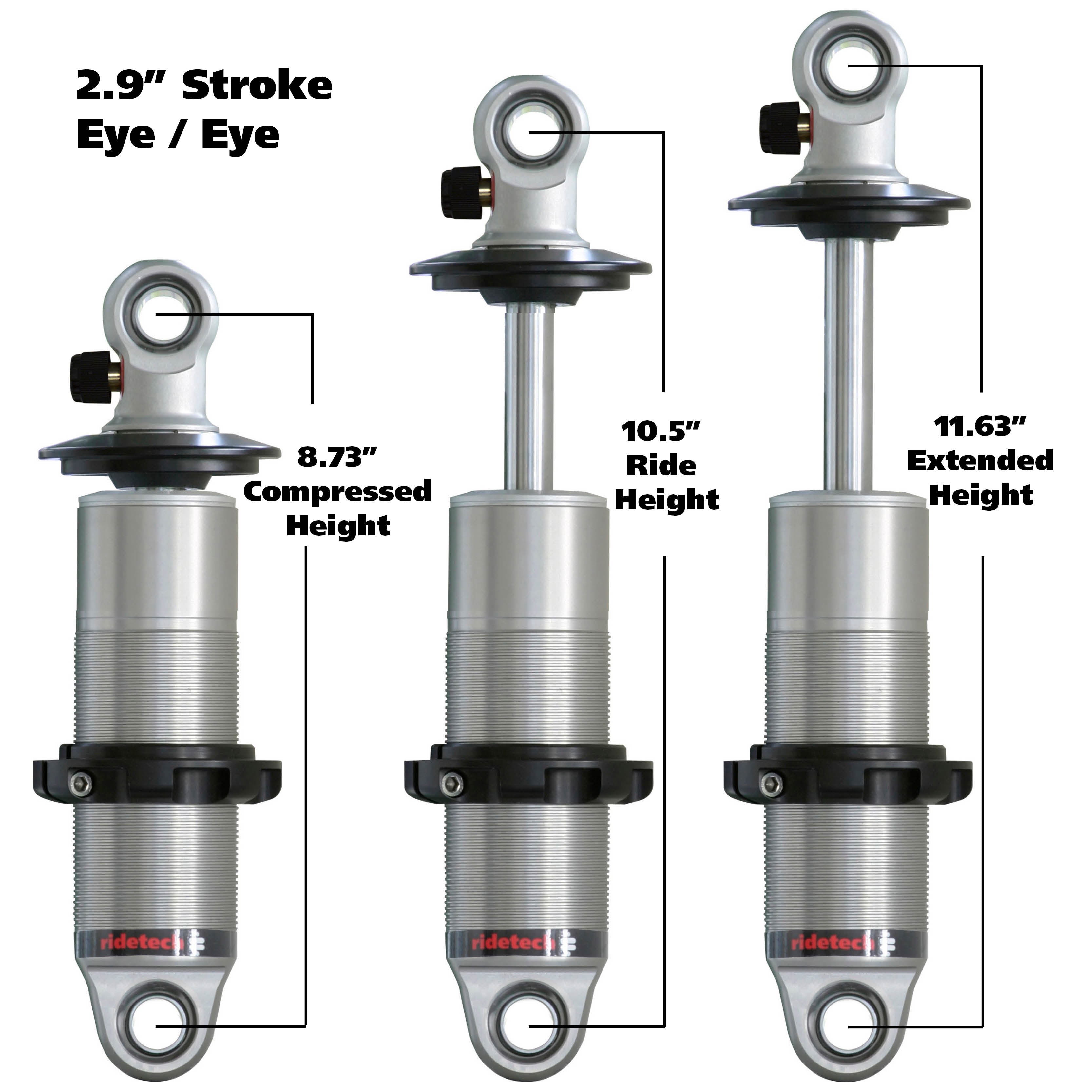 Coilover Size Universal HQ Series CoilOvers Single Adjustable EYE/EYE – Air Ride ...