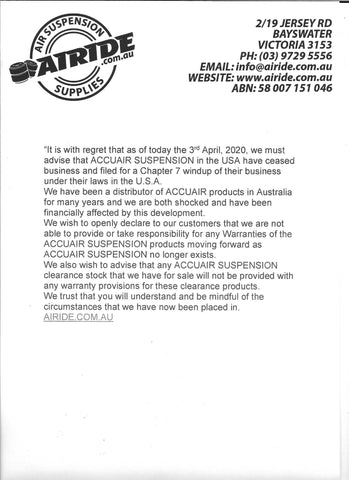 ACCUAIR CLOSURE