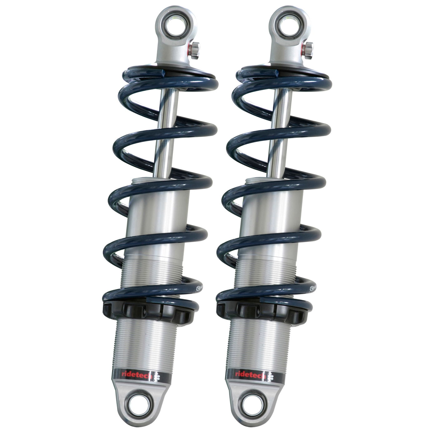 HP7 Universal Coilover Shocks - Adjustable 350 Lb Springs - Silver/Chrome - Pair